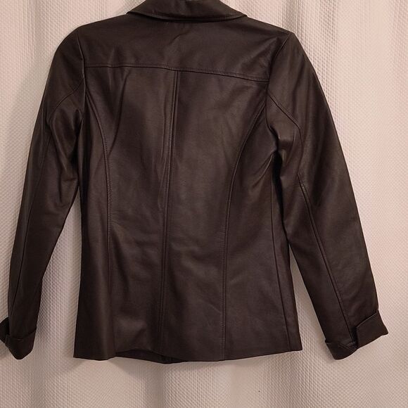 Women's faux leather Embroidery Jacket - Picture 4 of 5